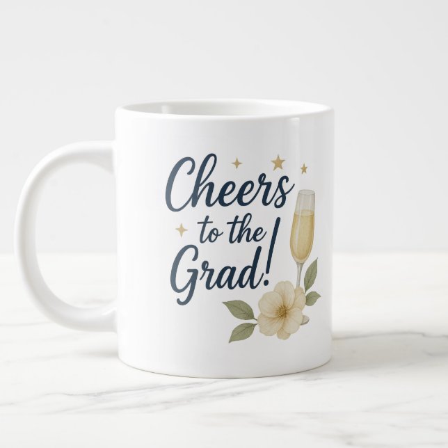 Beifall auf die Grand Sticker - Weiß & Gelb Blume Jumbo-Tasse (Links)