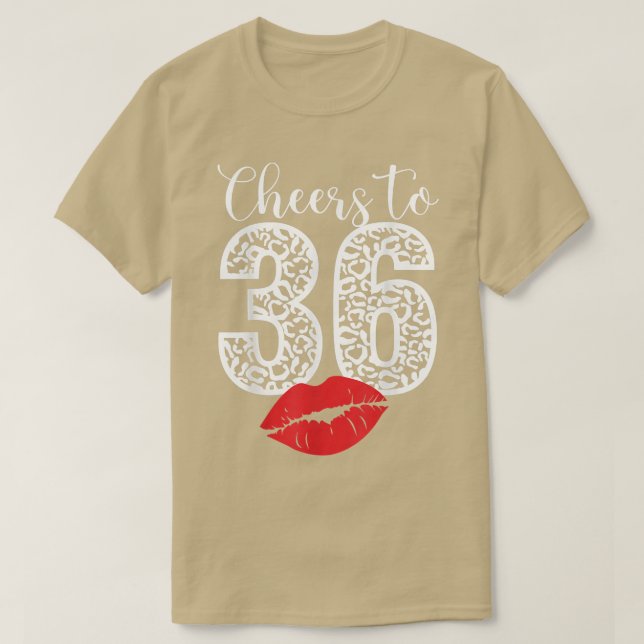 Beifall bis 36 Jahre Lips Happy Birthday Leopard B T-Shirt (Design vorne)