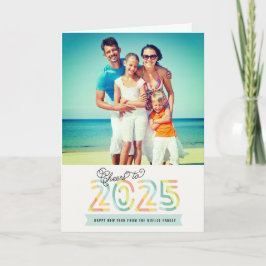 Beifall für 2025 Zitrusfrüchte Streifen Frohes Neu Feiertagskarte