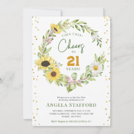 Beifall für 21 Jahre Moderne, helle Sonnenblumenmä Einladung