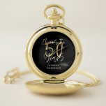 Beifall für 50 Jahre modernes Schwarz und Gold Taschenuhr<br><div class="desc">Modernes Glitzer Schwarz und Gold 50. Geburtstagsgeschenk. Teil einer eleganten Sammlung.</div>