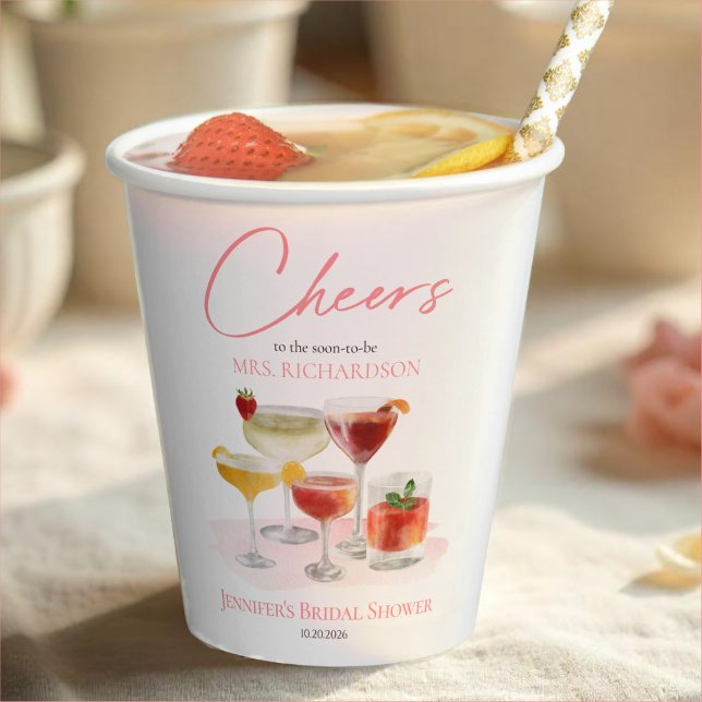 Beifall für | Cocktail-Brautparty Pappbecher (Von Creator hochgeladen)