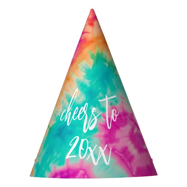 Beifall für das neue Jahr Krawatte-Dye Aquamarine  Partyhütchen (Vorderseite)