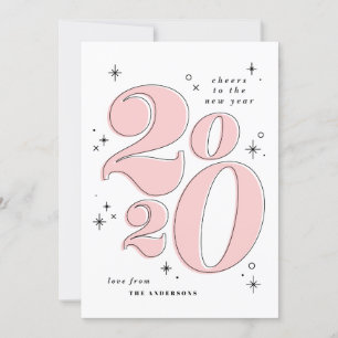 Beifall für das neue Jahr kühne Typografie 2020 Feiertagskarte
