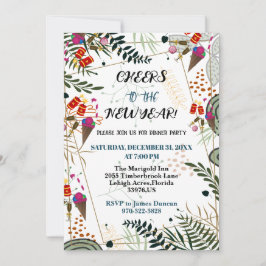Beifall für das neue Jahr Party Grüne Botanische Einladung