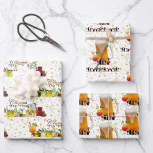 Beifall für das New Year Cocktails Drinks Abendess Geschenkpapier Set