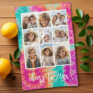 Beifall für den Aquamarinen 70er Vibe über die Neu Geschirrtuch