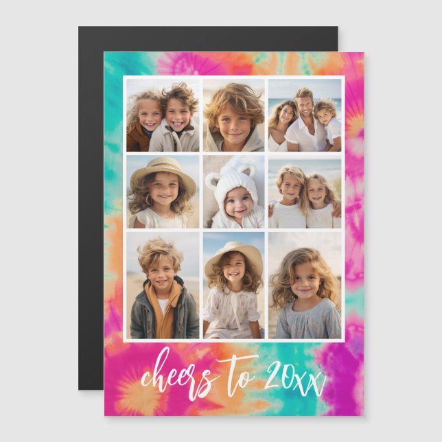 Beifall für den Aquamarinen 70er Vibe über die Neu Magnetkarte (Vorne/Hinten)