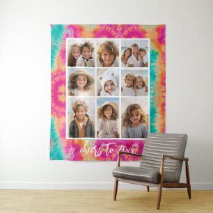 Beifall für den Aquamarinen 70er Vibe über die Neu Wandteppich