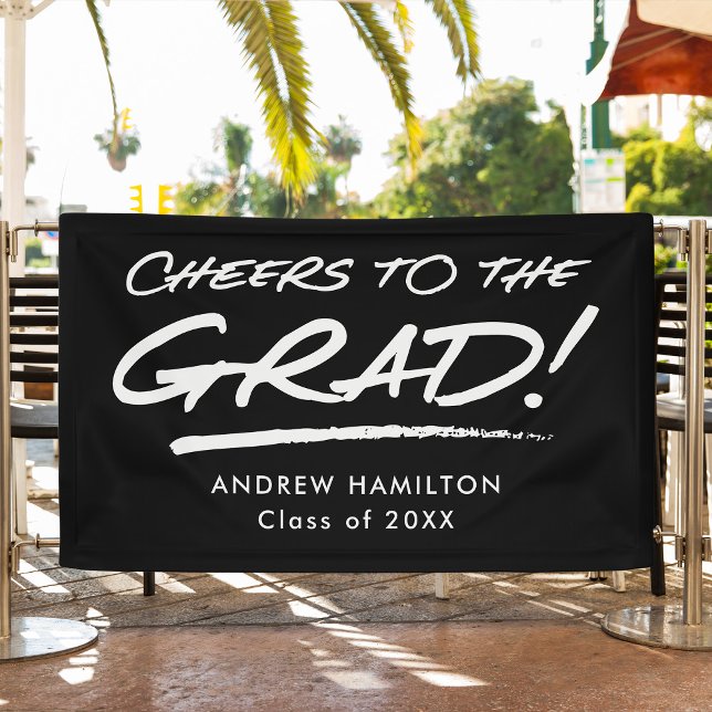 Beifall für den Grad Schwarz und Weiß-Abschluss Banner (Von Creator hochgeladen)