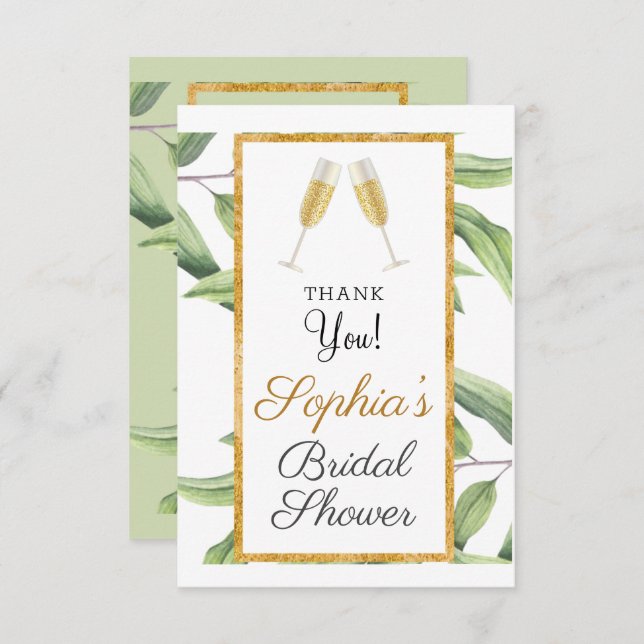 Beifall für die Liebe Botanisches Brautparty Party Dankeskarte (Vorne/Hinten)