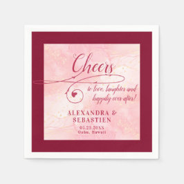 Beifall für die Liebe Elegantes Script Burgundy Ho Serviette