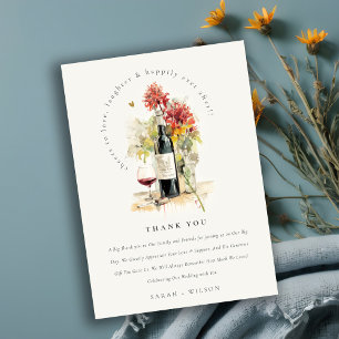 Beifall für die Liebe Rot-Gelb-Blütenhochzeit Dankeskarte