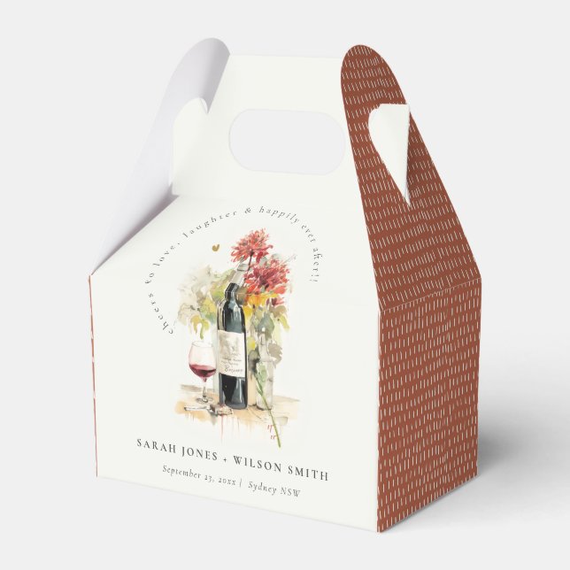 Beifall für die Liebe Rot-Gelb-Blütenhochzeit Geschenkschachtel (Vorderseite)