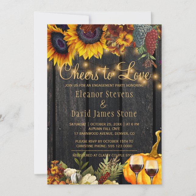 Beifall für die Liebe Weinkeller rustikale Holzhüt Einladung (Vorderseite)