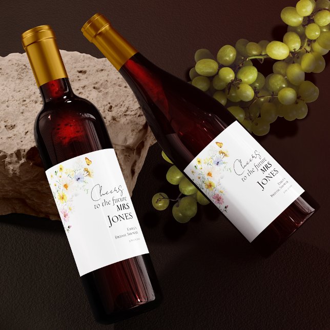 Beifall für die Zukunft | Boho Brautparty Weinetikett (Von Creator hochgeladen)