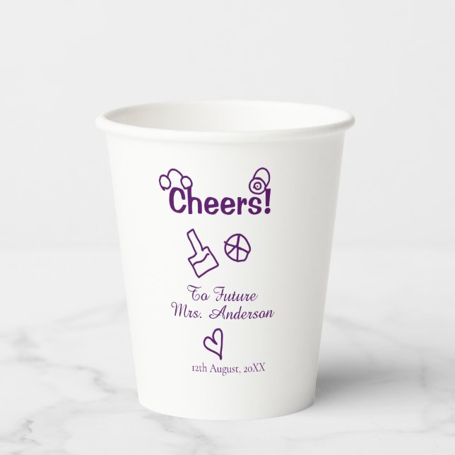 Beifall für die Zukunft Frau fügen Bräute Namen li Pappbecher (Vorderseite)