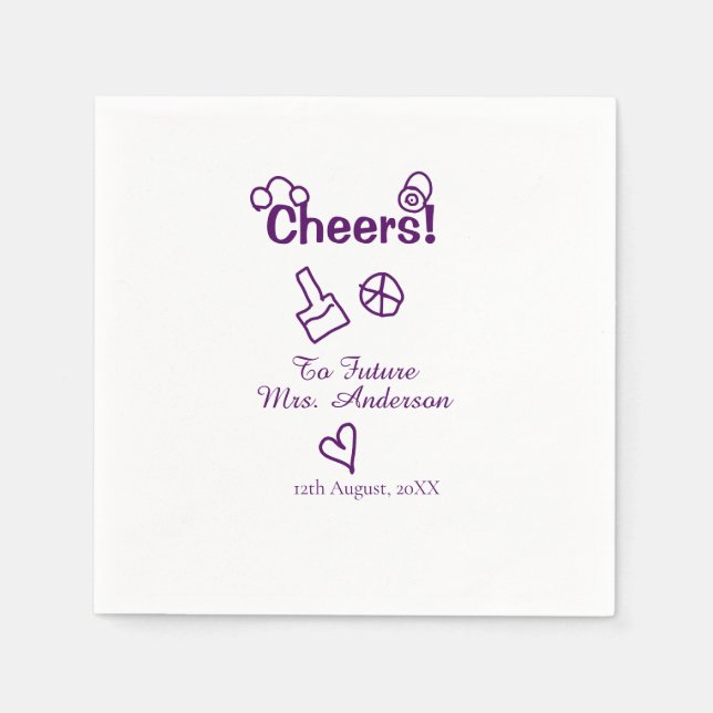 Beifall für die Zukunft Frau fügen Bräute Namen li Serviette (Vorderseite)