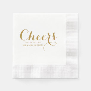 Beifall für die Zukunft mr & mrs Hochzeit Serviette