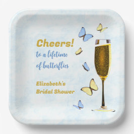 Beifall für ein Leben im Brautparty der Schmetterl Pappteller