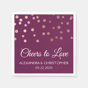 Beifall für Liebe Burgund Confetti Wedding Serviette