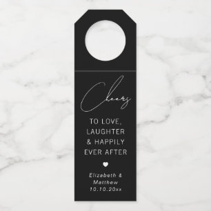 Beifall für Liebe Lachen & Glücklich Schwarze Ho Flaschenanhänger