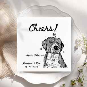 Beifall Gezeichnet Personalisierter Hund Einfache Serviette