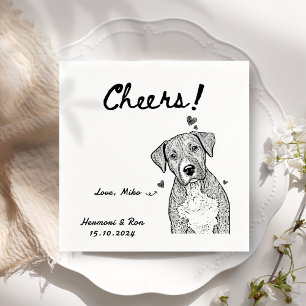 Beifall Gezeichnet Personalisierter Hund Einfache Serviette