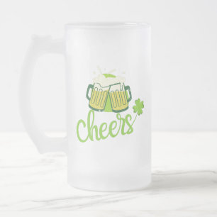 Beifall mit Kleeblatt - St. Patrick Day Mattglas Bierglas