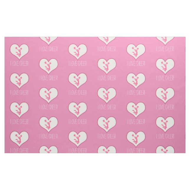 Beifall/Pom weißer Herz-Gewohnheits-Text Stoff (Fat Quarter (45,7 x 55,9 cm))