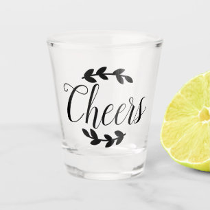 Beifall-Skript-Schwarz-Lorbeer Schnapsglas