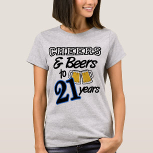 Beifall u. Biere zu 21 Jahren Geburtstags-Shirt- T-Shirt