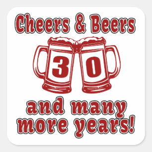 Beifall und Biere 30 Jahre Quadratischer Aufkleber