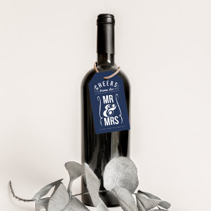 Beifall von Herrn & Frau Wedding Wine Liquor Gefal Geschenkanhänger