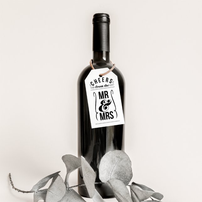 Beifall von Herrn & Frau Wedding Wine Liquor Gefal Geschenkanhänger (Von Creator hochgeladen)