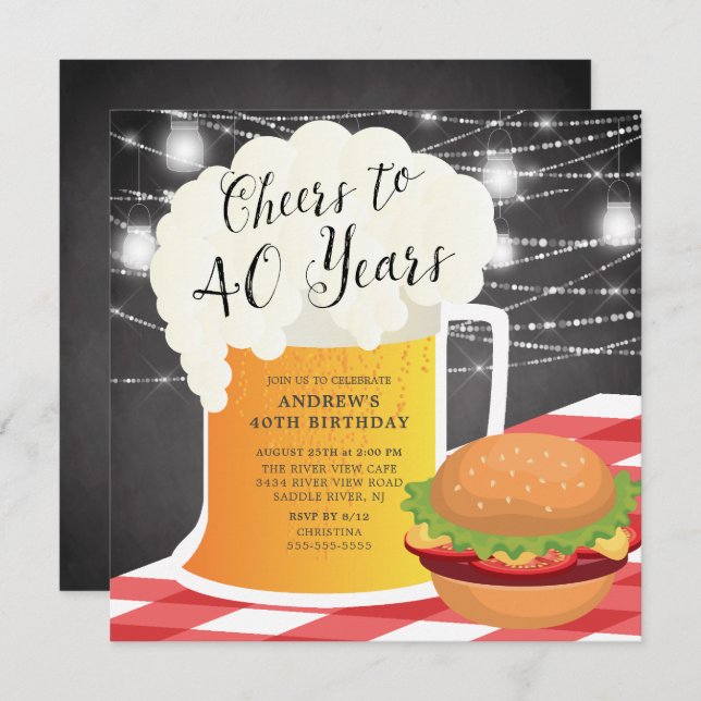 Beifall zu 40 Jahren Einladung zum Geburtstag (Vorne/Hinten)