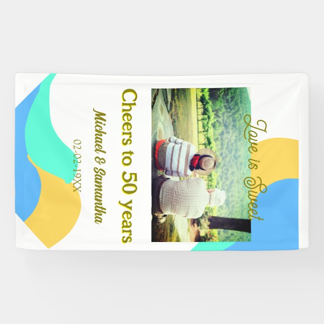 Beifall zu 50-jähriger Liebe ist Sweet Retro Banner (Horizontal)