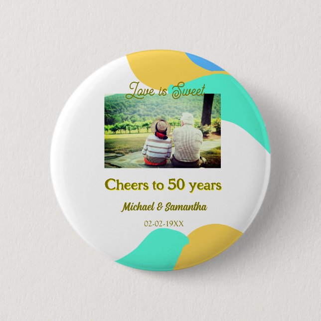Beifall zu 50-jähriger Liebe ist Sweet Retro Button (Vorderseite)