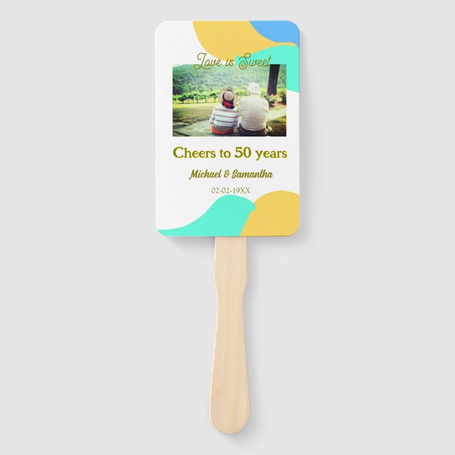 Beifall zu 50-jähriger Liebe ist Sweet Retro Fächer (Vorderseite)