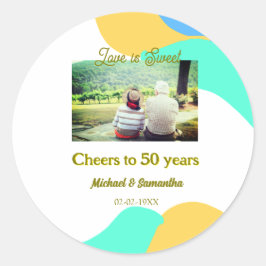 Beifall zu 50-jähriger Liebe ist Sweet Retro Runder Aufkleber