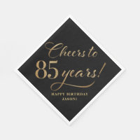 Beifall zu 85 Geburtstag Glitzer Black and Gold