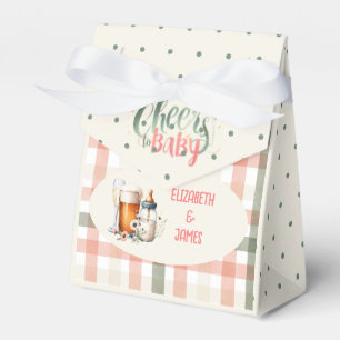 Beifall zu Baby Sage Peach Gingham Beers Flaschen Geschenkschachtel