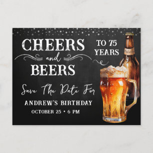 Beifall zu Bier Save the Date Geburtstagskarte Postkarte