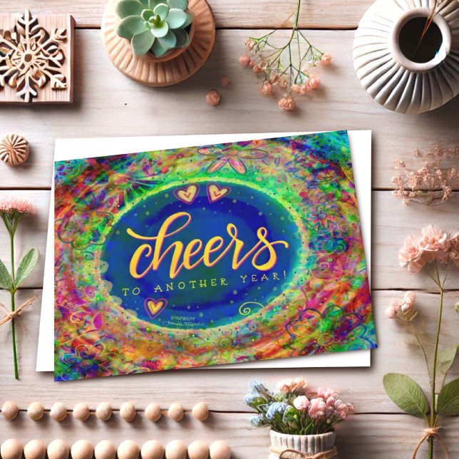 Beifall zu einem anderen Jahr Boho Happy Birthday Karte (Von Creator hochgeladen)