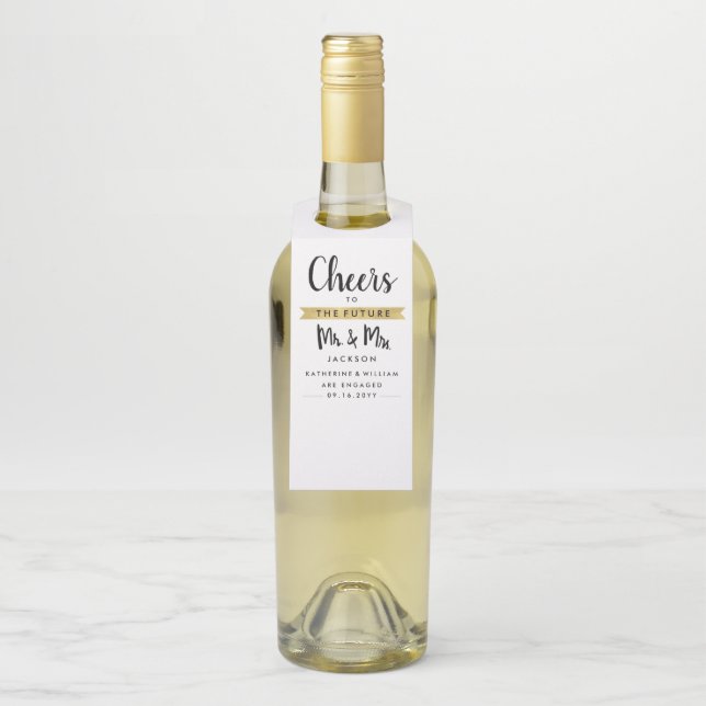 Beifall zu zukünftigen Herrn und zur Frau Custom Flaschenanhänger (Auf Flasche)