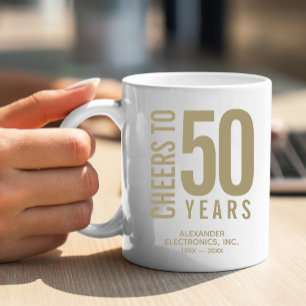 Beifall zum 50-jährigen Geschäftsjubiläum Kaffeetasse