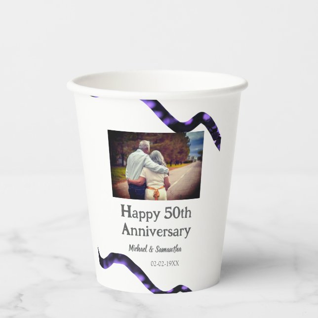 Beifall zum 50-jährigen Jubiläum hinzufügen Name F Pappbecher (Vorderseite)