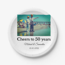 Beifall zum 50-jährigen Jubiläum hinzufügen Name F Pappteller