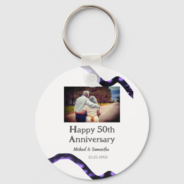 Beifall zum 50-jährigen Jubiläum hinzufügen Name F Schlüsselanhänger (Vorderseite)