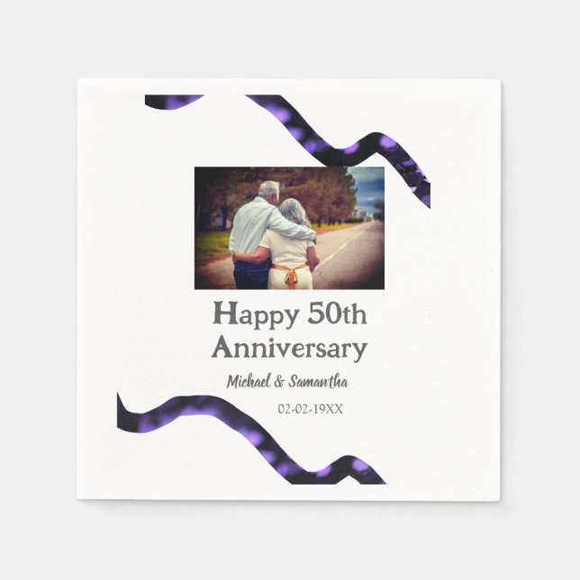 Beifall zum 50-jährigen Jubiläum hinzufügen Name F Serviette (Vorderseite)